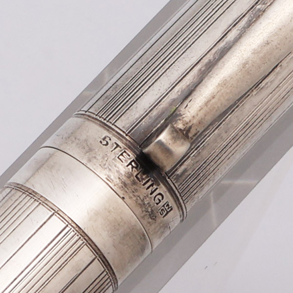 W. S. Hicks Fountain Pen (1930s) - Sterling Silver Line Pattern
